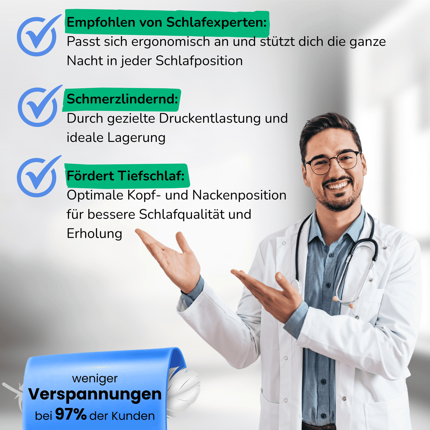 SleepFit Kissen - Orthopädisches Design für gesunden Schlaf