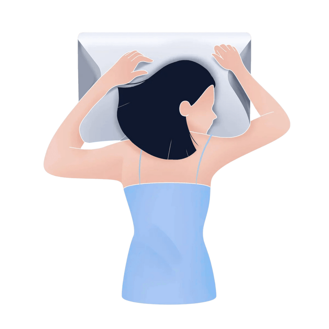 For stomach sleepers - Grafik zum SleepFit Pillow - Orthopedic design for healthy sleep