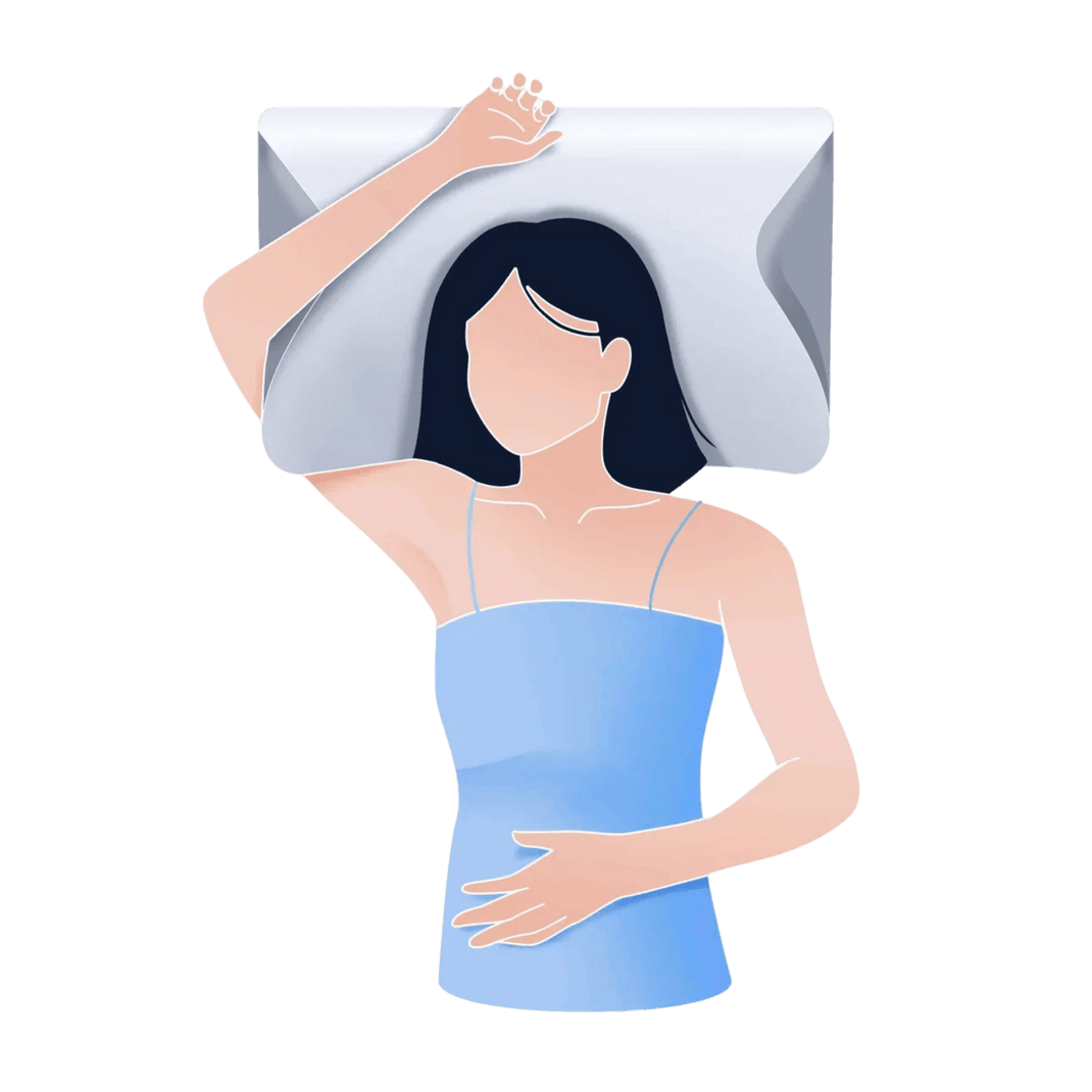 On your back - Grafik zum SleepFit Pillow - Orthopedic design for healthy sleep