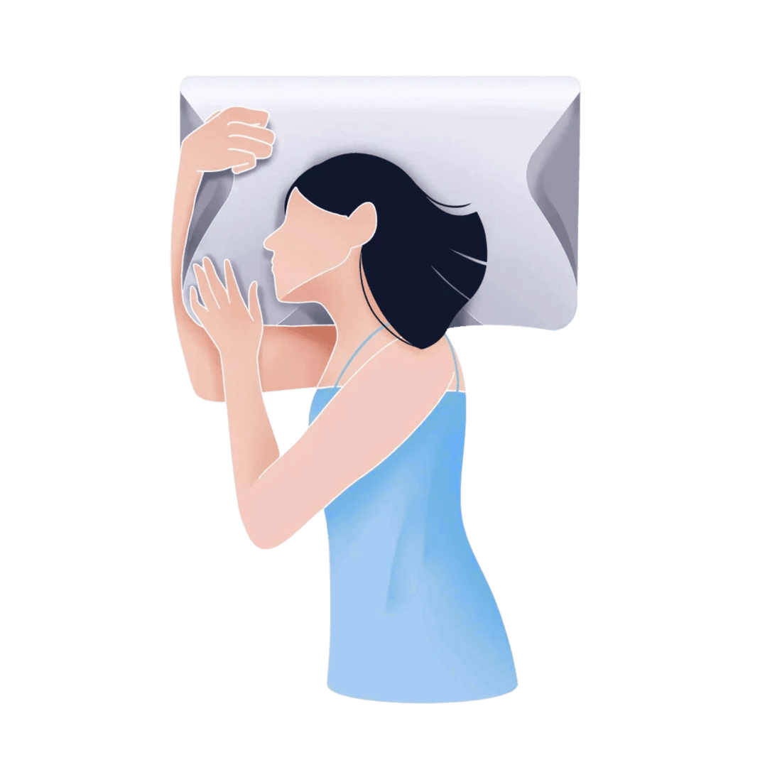 Side sleepers - Grafik zum SleepFit Pillow - Orthopedic design for healthy sleep